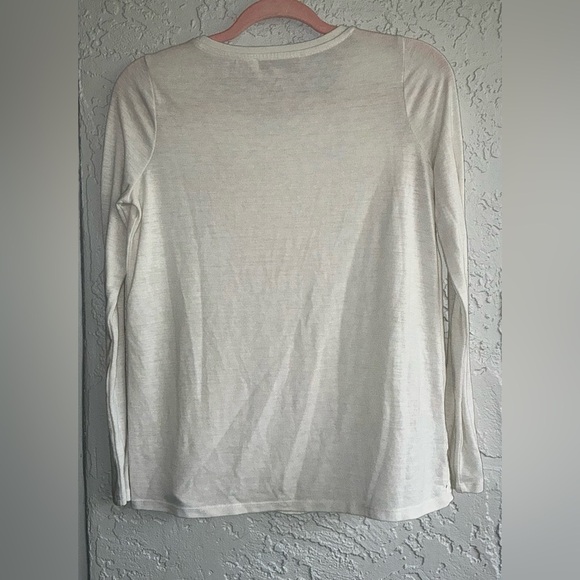 LOFT Women's White Blouse with Lace Accents - Picture 6 of 7